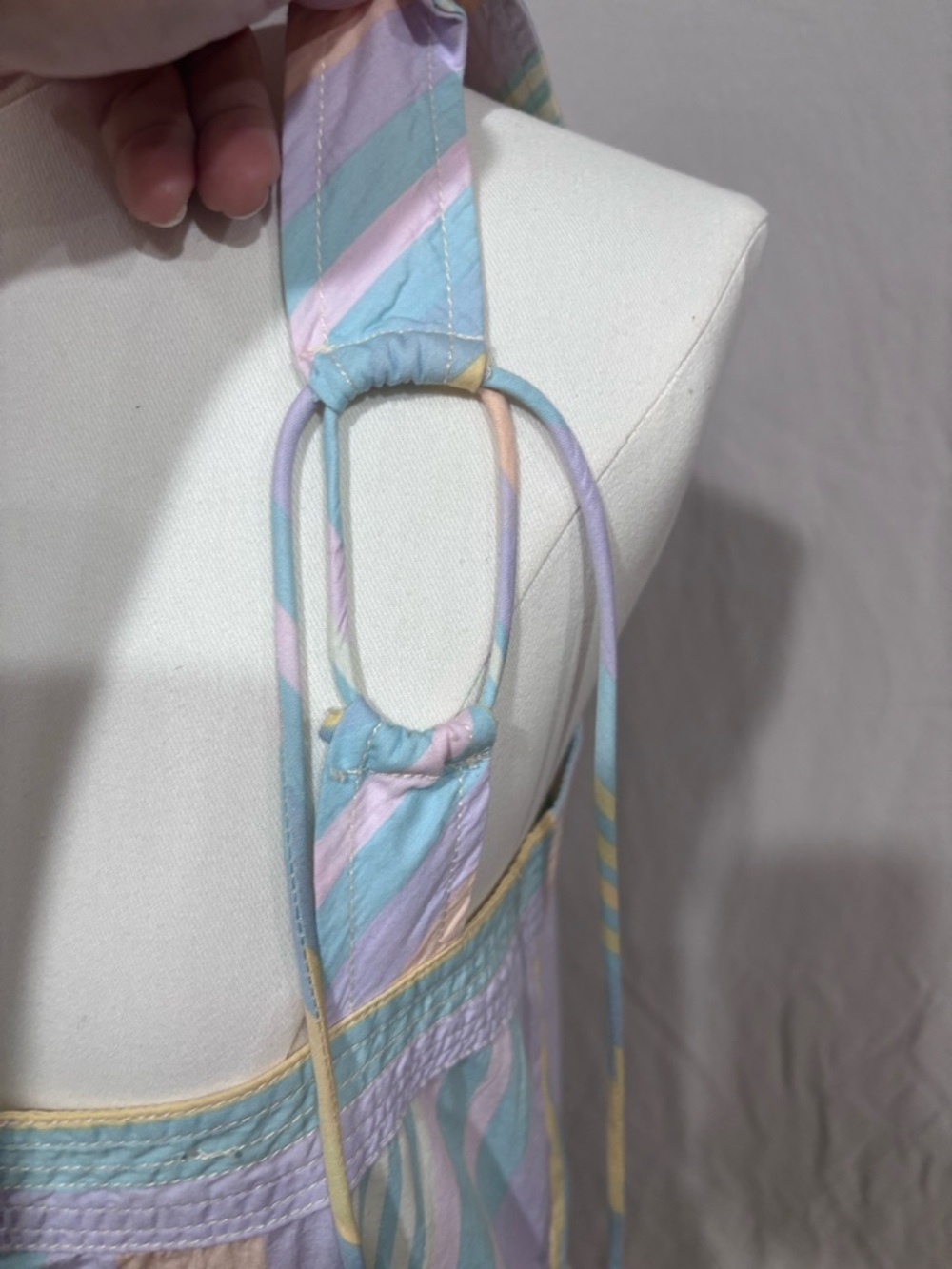 FREE PeOPLE NWT 100% Cotton, Striped Suspender Midi Dress pleats, dropped waist - Picture 10 of 11